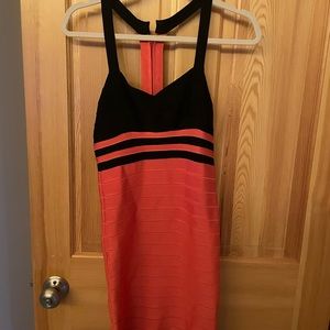 Mini bodycon dress pink and black